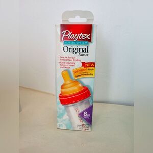 Vintage 2003 Playtex Original Nurser System Bottle 8 Oz Drop Ins Purple